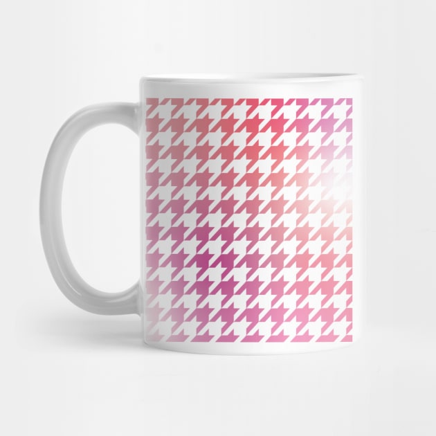 Houndstooth Pattern Pretty in Pink Gradient by murialbezanson